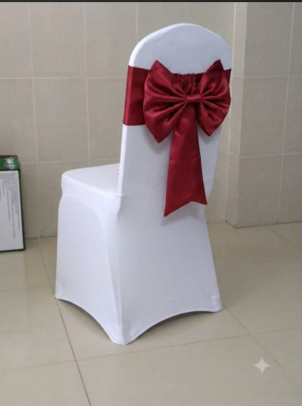Kursi Cover Pita Merah